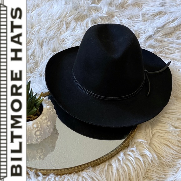 Vintage BILTMORE 🇨🇦 Black Soft Felt Classic Fedora Hat, Small - Picture 6 of 16